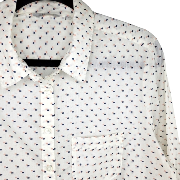 Dockers Women's Long Sleeve Lightweight Button Front Shirt Size Petite L White - Picture 3 of 6